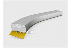 Rechteckiges mikroporöses Silikonprofil + Aufkleberbreite 16mm, 3x20mm, Dichte 250kg/m3, weiß, 